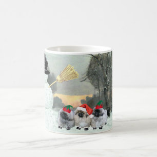 Three Pekingese Puppies Christmas Coffee Mug