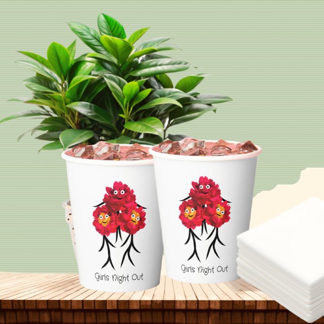 Three peonies paper cups (Creator Uploaded)