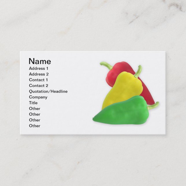 Three peppers business card (Front)