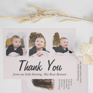 Three Photo Baby Shower Thank You Card