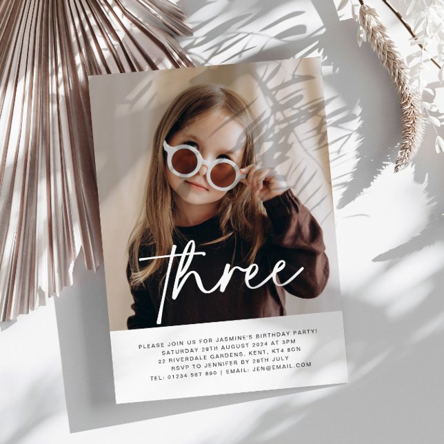 Three Photo Birthday Invitation  (Zazzle Three Photo Birthday Invitation)