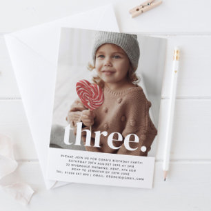 Three Photo Birthday Invitation 