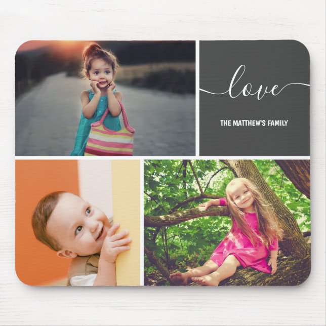 Three Photo Collage Custom Mouse Pad (Front)