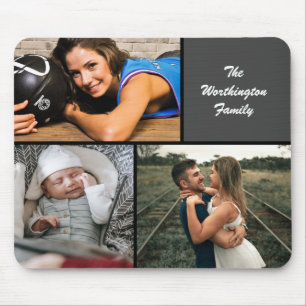 Three Photo Collage Custom Mouse Pad
