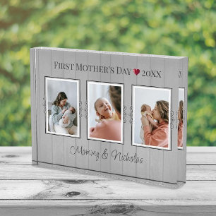 Three Photo Collage First Mothers Day Photo Block