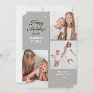 Three Photo Collage Holiday Card