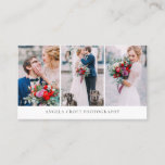 Three Photo Collage Photographer Business Card<br><div class="desc">Showcase your best photography with this modern three-photo collage business card. This customisable business card is perfect for photographers,  event planners,  stylist and bloggers.</div>