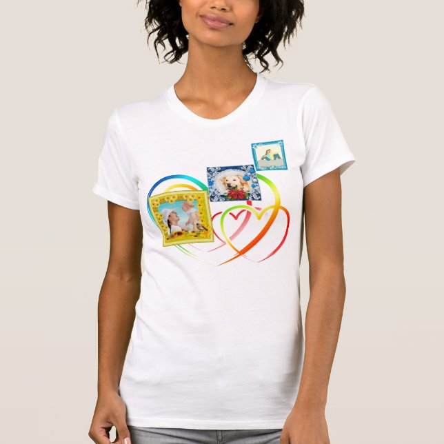 Three Photo Collage  T-Shirt (Front)