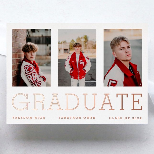 THREE Photo Frames ROSE GOLD GRADUATE Announcement (Creator Uploaded)