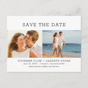 Three Photo Wedding Save the Date Postcard
