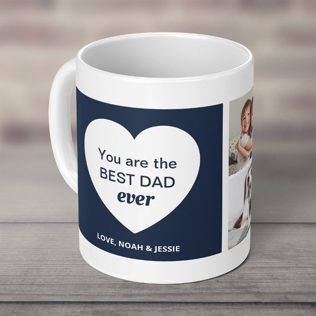 Three Photos and a Heart | Best Dad Ever Coffee Mug (Creator Uploaded)