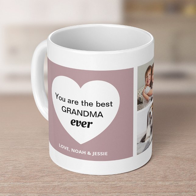 Three Photos and a Heart | Best Grandma Ever Coffee Mug (Creator Uploaded)