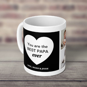 Three Photos and a Heart Best Papa Ever Coffee Mug