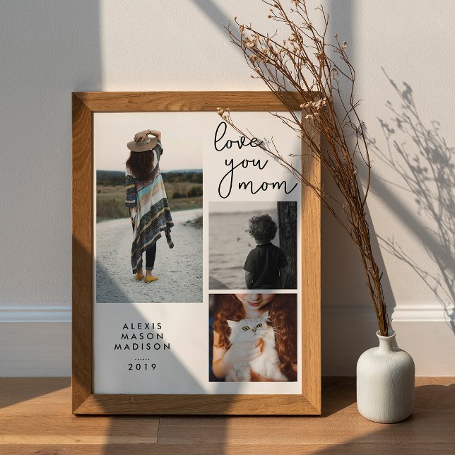 Three Photos and Modern Typography | Love You Mum Poster (Creator Uploaded)