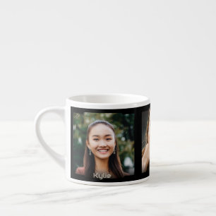 Three photos and name, black Sci-Fi Frame Espresso Cup