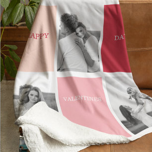 Three Photos   Happy Valentines Day Sherpa Blanket