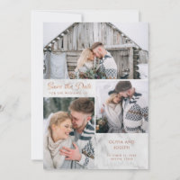 Three Photos on Marble with Rose Gold | Wedding