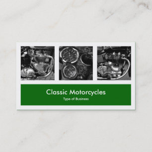 Three Photos Plus One - Deep Grass Green Business Card