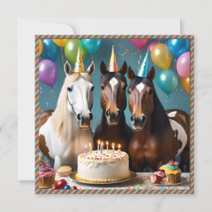 Three Piebald Horses Birthday Party, Save The Date