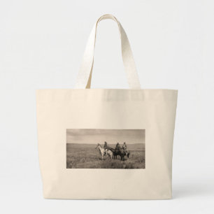 Three Piegan Blackfeet Chiefs - vintage Large Tote Bag