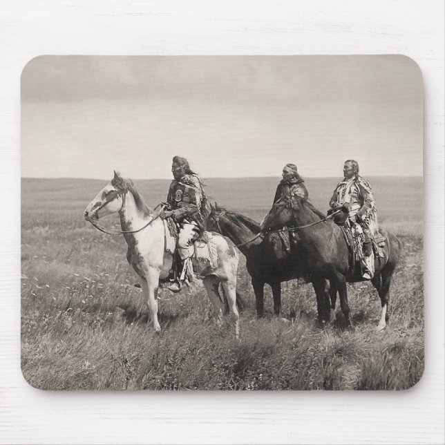 Three Piegan Blackfeet Chiefs - vintage Mouse Pad (Front)