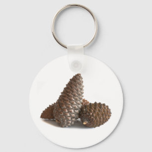 Three pinecones key ring