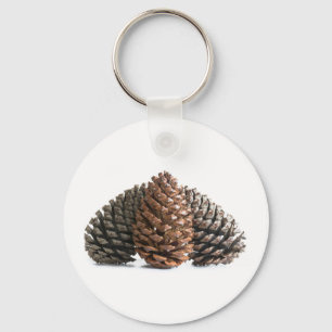 Three pinecones key ring