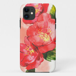 Three Pink and Red Watercolor Roses Case-Mate iPho iPhone Case