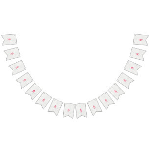 Three pink flowers with a black background bunting