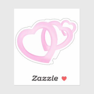 Three pink heart HEARTS overlap with love