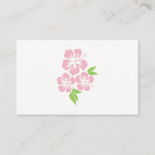 Three Pink Hibiscus Tropical Flowers Business Card