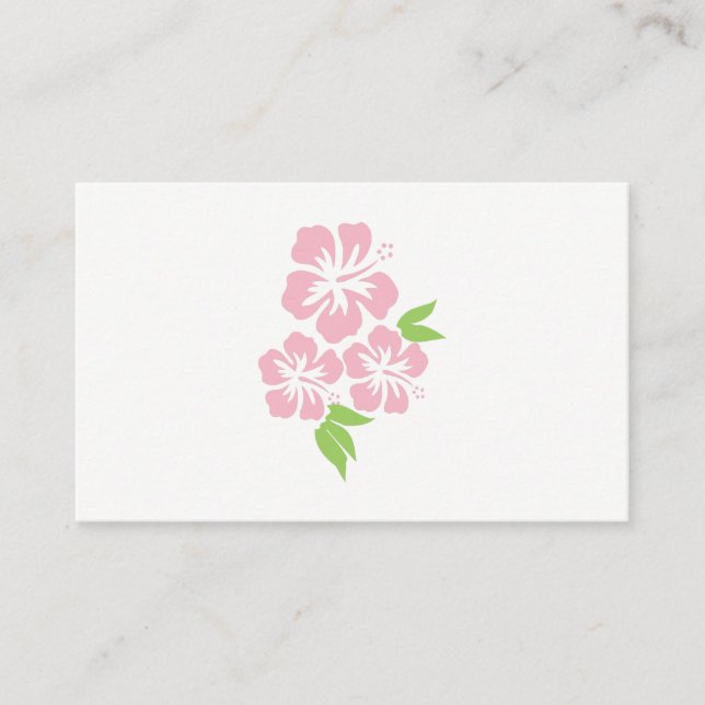 Three Pink Hibiscus Tropical Flowers Business Card (Front)