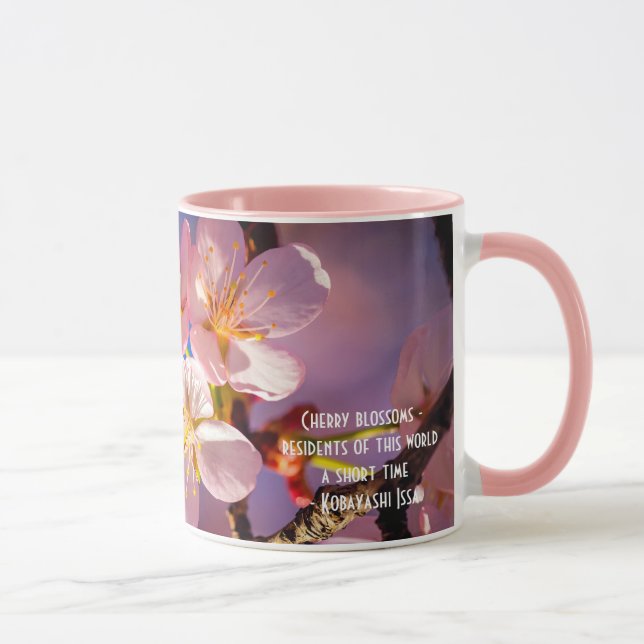 Three Pink Sakura Blossoms Mug (Right)