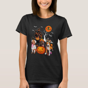 Three Pit Bulls Halloween Mummy Scary Witch With P T-Shirt