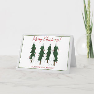 Three Polar Bears Merry Christmas Holiday Card