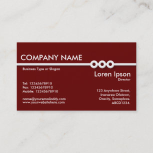 Three Portholes Line - Dark Maroon Business Card