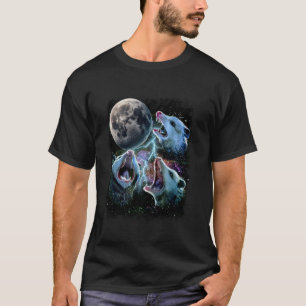 Three Possum Moon, 3 Opossum Moon Weird Cursed Mem T-Shirt