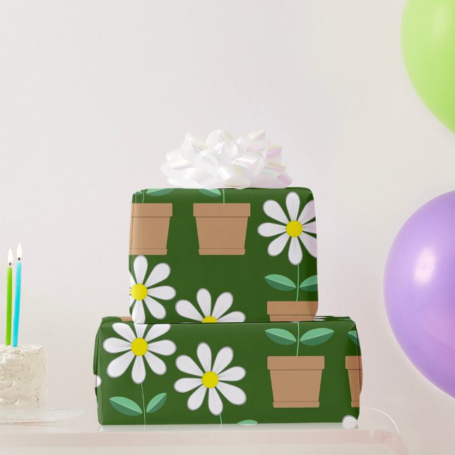Three Potted Daisies Wrapping Paper (Creator Uploaded)