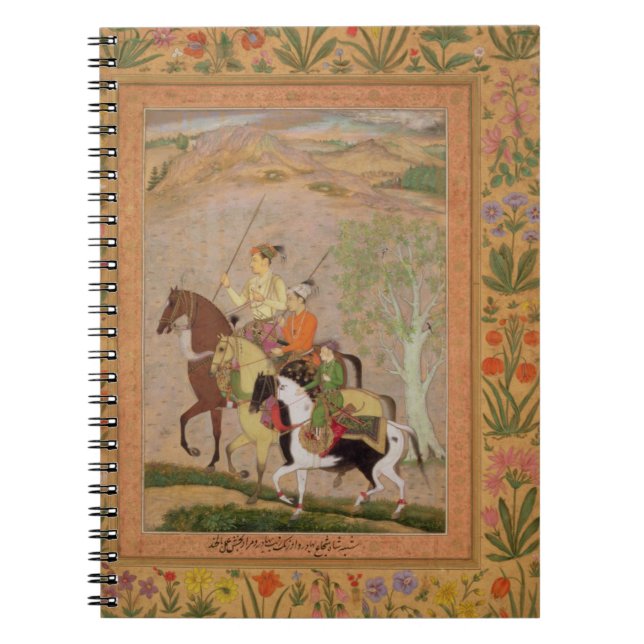 Three Princes Going Hunting, c.1635 (gouache on pa Spiral Notebook (Front)