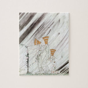 Three Princesses in Blue Mountain by Kay Nielsen Jigsaw Puzzle