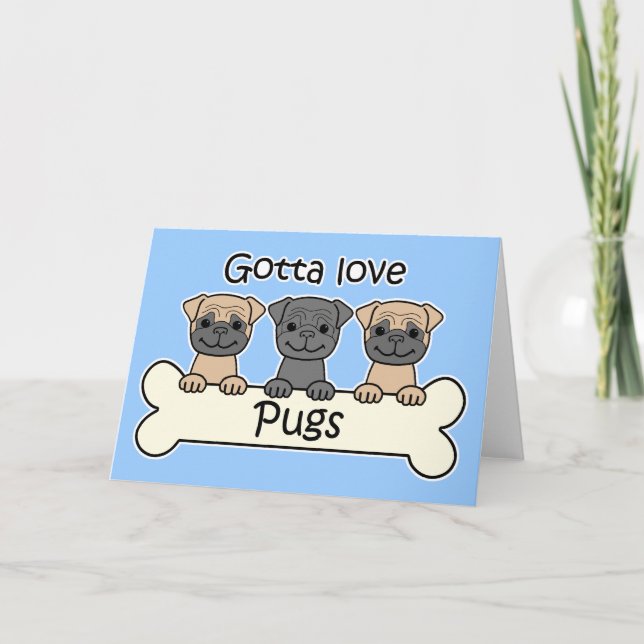 Three Pugs Card (Front)