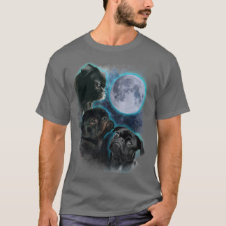 Three Pugs moon T-Shirt