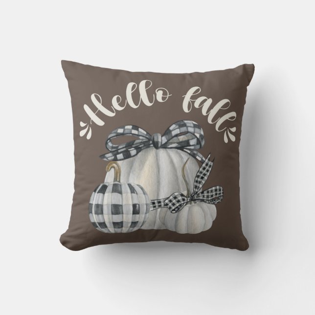 Three Pumpkin Hello Fall Cushion (Front)