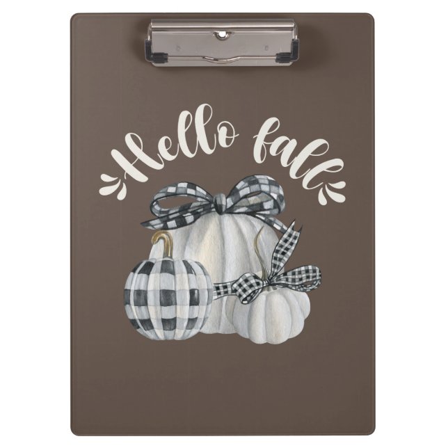 Three Pumpkins Hello Fall Clipboard (Front)