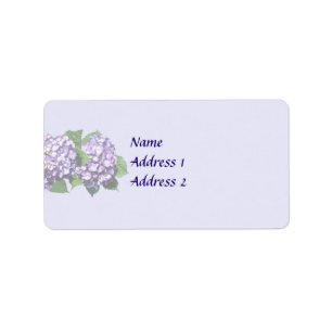 Three Purple Hydrangea Clusters Wedding Products Label