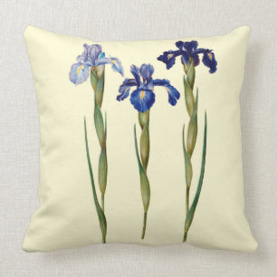 Three Purple Iris Throw Pillow 20" x 20"