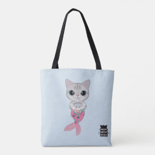 Three Purrmaids with a Siamese mix cat Tote Bag