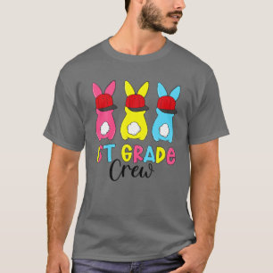 Three Rabbits Bunny 1St Grade Crew Easter Day Kids T-Shirt