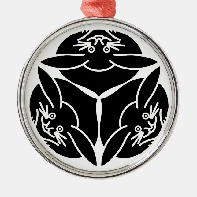 Three rabbits metal tree decoration (Front)