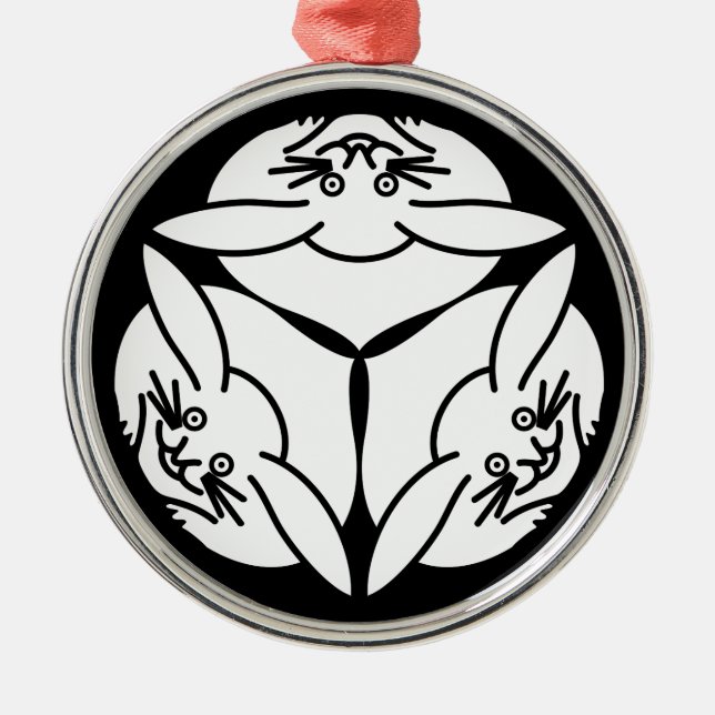 Three rabbits metal tree decoration (Front)